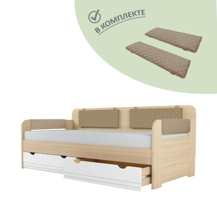 Кровать с комплектом подушек №900.4 Стиль, кофе с молоком 