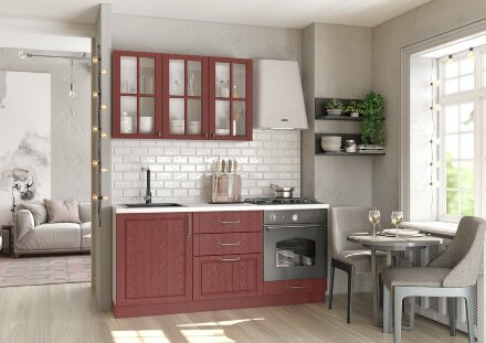Кухня модульная Кантри (альберо россо) 