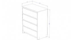 Комод 4 ящика Бостон, Анкор светлый