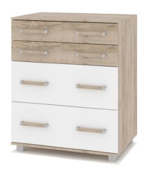 Комод Виора, Серый дуб/Белый