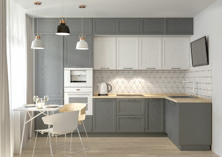 Модульная кухня Беверли (дуб фактурный антрацит) 