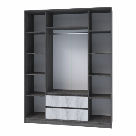 Шкаф 4-х дверный Милана, Ясень Анкор/Дуб Эльза 