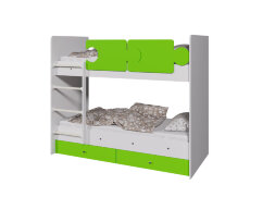 Кровать двухъярусная Тетрис, Белый / Синий