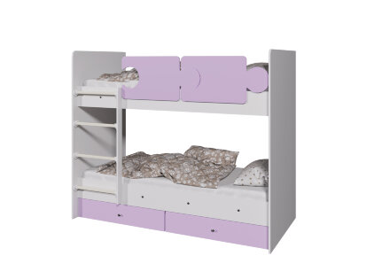 Кровать двухъярусная Тетрис, Белый / Синий 