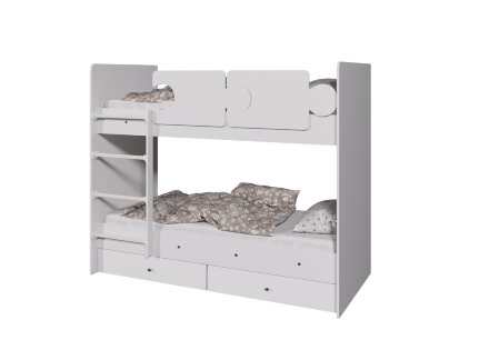 Кровать двухъярусная Тетрис, Белый / Синий 