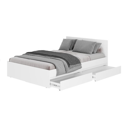 Кровать двуспальная Симпл, Белый 