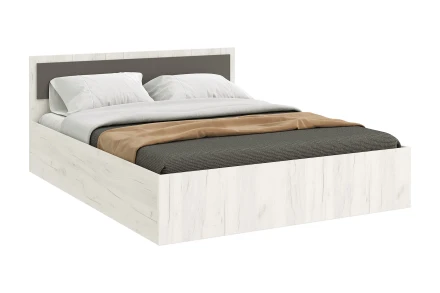 Кровать двуспальая с подъемным механизмом Фиеста New, Дуб крафт белый / Графит 