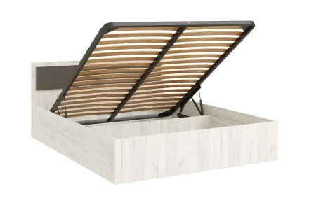 Кровать двуспальая с подъемным механизмом Фиеста New, Дуб крафт белый / Графит 