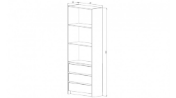 Стеллаж 3 ящика Бостон, Анкор светлый