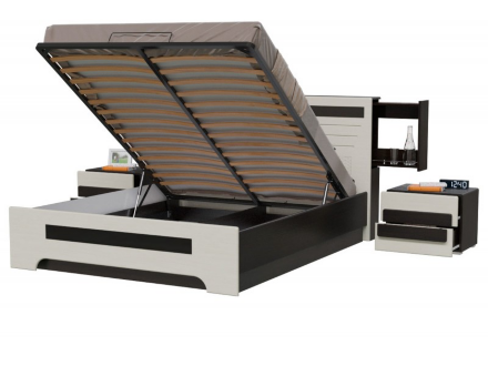 Кровать с подъемным механизмом и ящиком бельевым Престиж 