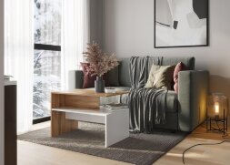 Журнальный стол Парус, белый/вотан