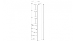 Стеллаж 4 ящика Бостон, Анкор светлый