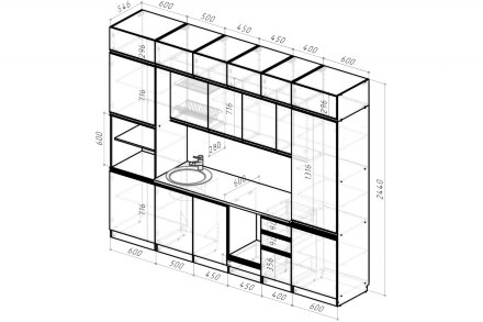 Кухонный гарнитур Адажио люкс 300 см  
