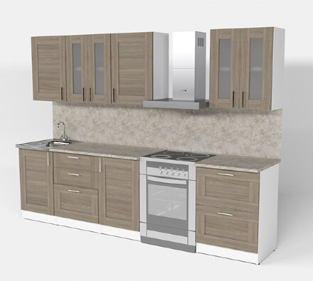 Кухонный гарнитур Лира компакт, 220 см 