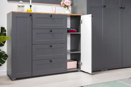 Комод Остин 16.221 серый графит 