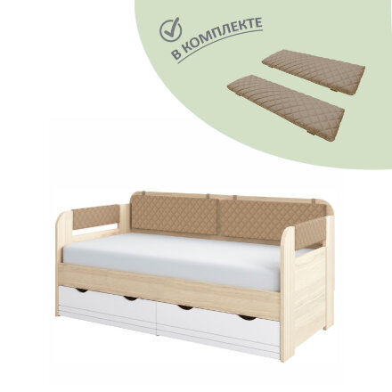 Кровать с комплектом подушек №800.4 Стиль, кофе с молоком 