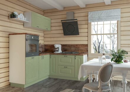 Кухня модульная Прованс (цвет - дуб фактурный белый) 