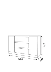 Комод 1200 Парус, белый/вотан