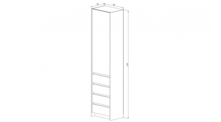 Пенал 4 ящика Бостон, Анкор светлый 