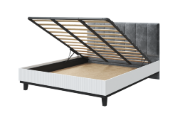 Кровать двуспальная  с мягким изголовьем и подъемным механизмом Шарлиз  