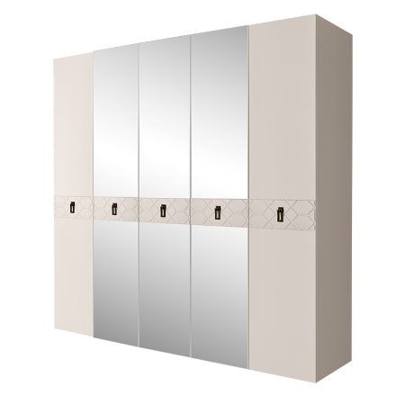 Шкаф 5 дверей БМШ1/5(Fa) (с зеркалами) Bogemia Farfalle 