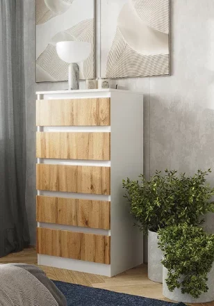 Комод 600 Парус, белый/вотан 