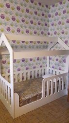 Детская кровать-домик белый 