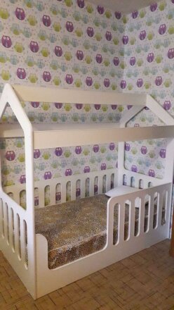 Детская кровать-домик белый  