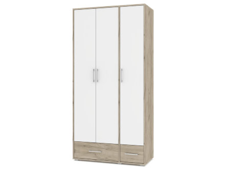 Шкаф трехстворчатый Оливия, Серый дуб/Белый 