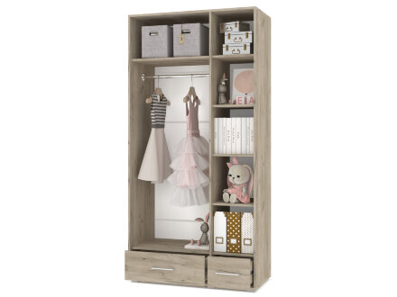 Шкаф трехстворчатый Оливия, Серый дуб/Белый 