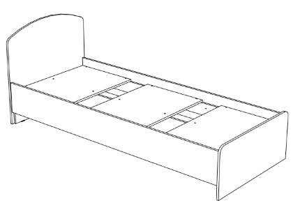 Кровать Мартина,  графит/дуб крафт 