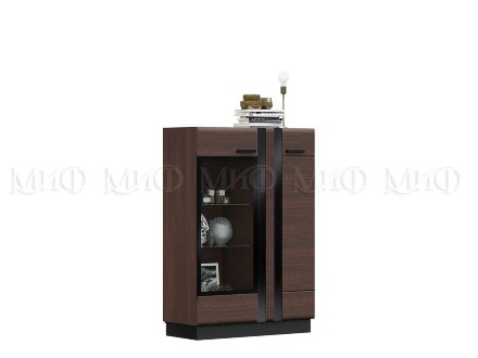 Шкаф-стекло низкий Магнолия, орех 