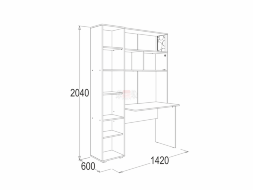 Стол письменный с надстройкой Омега - 16