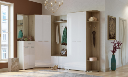 Зеркало Италия, Сонома/белый глянец