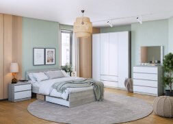 Шкаф широкий для одежды 2 двери с ящиками Лори