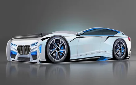 Кровать-машина Little Kiddy, белый 