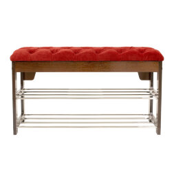 Банкетка Грейс с каретной стяжкой ,орех