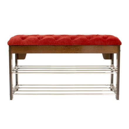 Банкетка Грейс с каретной стяжкой ,орех 