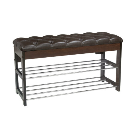 Банкетка Грейс с каретной стяжкой ,орех 