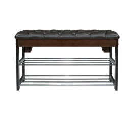 Банкетка Грейс с каретной стяжкой ,орех