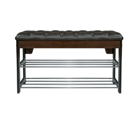 Банкетка Грейс с каретной стяжкой ,орех 