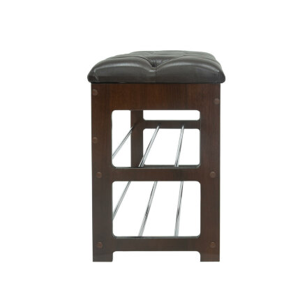 Банкетка Грейс с каретной стяжкой ,орех 