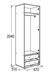 Шкаф 2-х дверный Омега - 16