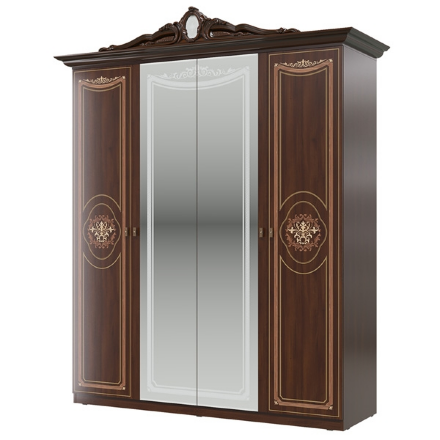 Шкаф 4-х дверный СГ-02 Грация, Орех 