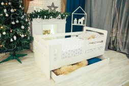 Кроватка-манеж Горизонтали с ящиком 