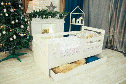 Кроватка-манеж Горизонтали с ящиком  