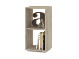 Стеллаж 704 Оливия, Серый дуб/Белый