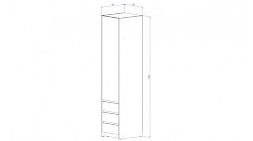 Пенал 3 ящика Бостон, Анкор светлый