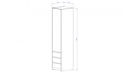 Пенал 3 ящика Бостон, Анкор светлый 