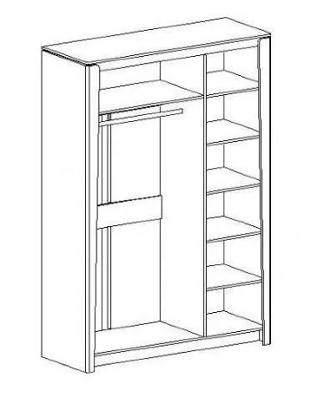 Шкаф трехдверный Мальта, Таксония 